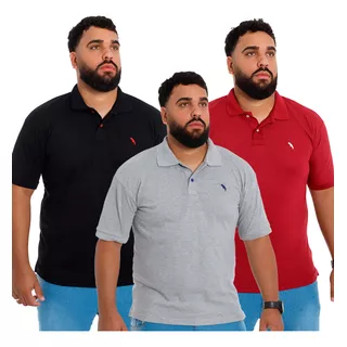 Kit 3 Camisas Polo Masculina Camiseta Blusa De Luxo Atacado