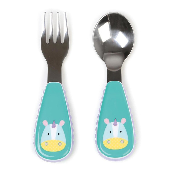 Set Cuchara Y Tenedor Zoo - Unicorn Skip Hop