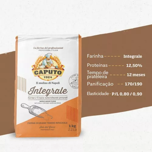 Pack c/ 5 Farinha 00 Italiana Caputo CUOCO 1kg - Ingrediente Shop