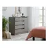 Cómoda Mobi Vela Fresno 122 Cm Color Gris Oscuro