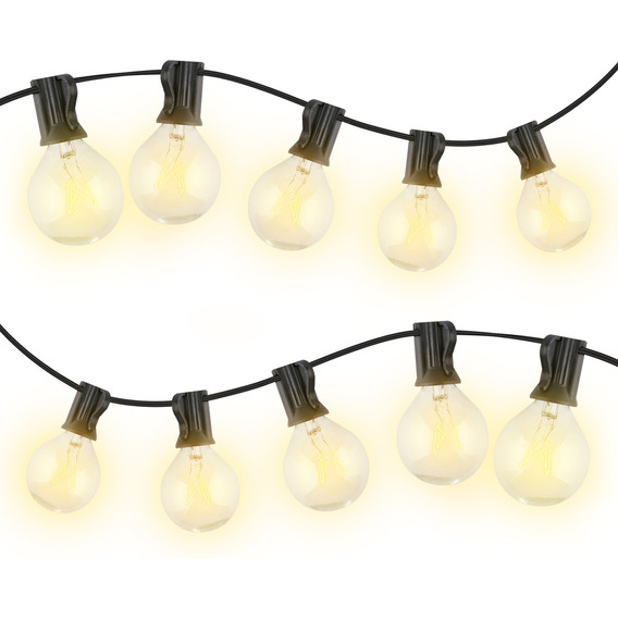 Redlemon Serie de Luces para el Exterior con 25 Focos Vintage de Luz Cálida (7.5 m), Guirnalda de Luz Decorativa, Resistente al Agua y Lluvia, Ideal para el Jardín, Terraza, Restaurante y Patio