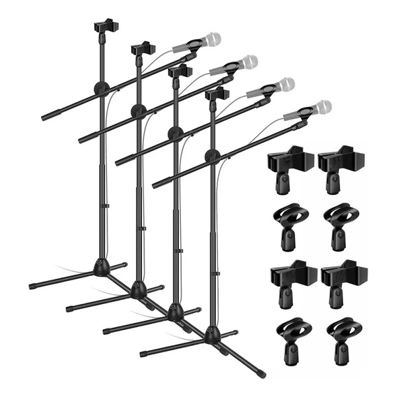 4x Pedestal Soporte De Micrófono Trípode Para 8 Micrófono