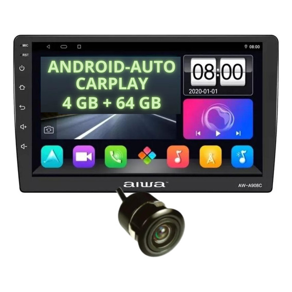 Radio Carro Android Aiwa Octacore 4gb X 64gb Pantalla 9' Gps