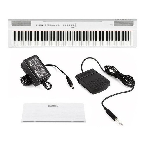 Piano digital Yamaha P121 Wh blanco con pedal de sustain