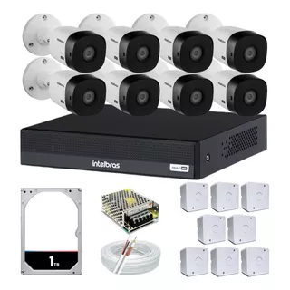 Kit Intelbras 8 Câmeras Infravermelho Prova D`agua Hd 1tb