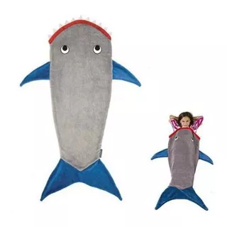 Cobertor Manta Infantil Cauda De Tubarão Cinza