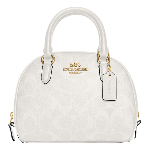 Bolsa Coach Original Sydney Satchel In Signature White Cross Color Blanco