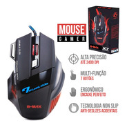 Mouse Gamer X7 - 2400dpi Led Cores Usb 7 Botões