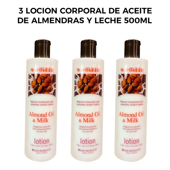 3 Locion Corporal De Aceite De Almendras Y Leche 500ml