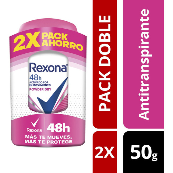 Rexona women pack 2 unidades desodorante powder dry 50gr