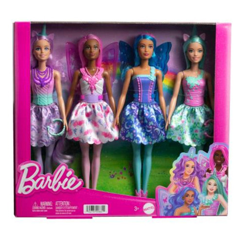 Set De Juego Barbie 4 Muñecas De Cuento De Hadas
