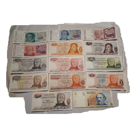  Billetes Antiguos Argentina Pesos Australes  Sc- Ebc X 14