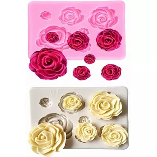 Moldes De Silicona De Flores Rosas Para Pastele Tartas 2 Pcs