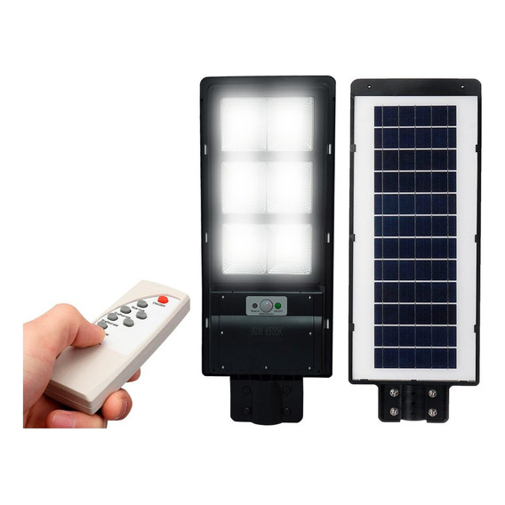 Reflector Solar Led 90w Libercam LEDRF-420 Sensor De Movimiento Calle 210 Led Luz Blanco Frío IP65 + Control