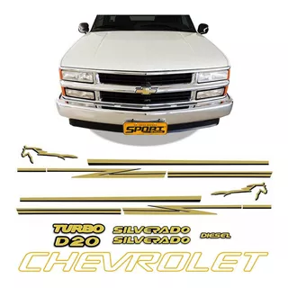 Kit Faixas Adesivos Silverado D20 Chevrolet Resinados 2000