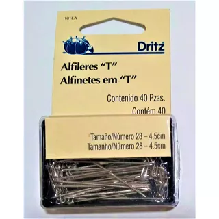 Alfileres T, Acero Niquelado, 4.5 Cm (40 Piezas) - Dritz
