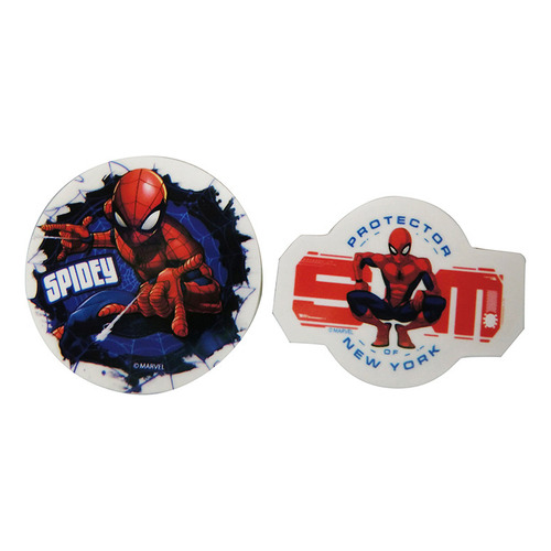 Pack X 2 Goma De Borrar Spiderman 4 Cm Color Rojo