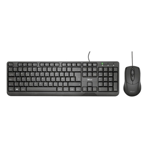 Teclado + Mouse Ziva Trust Multimedia Español Win Mac 23270 Color del mouse Negro Color del teclado Negro