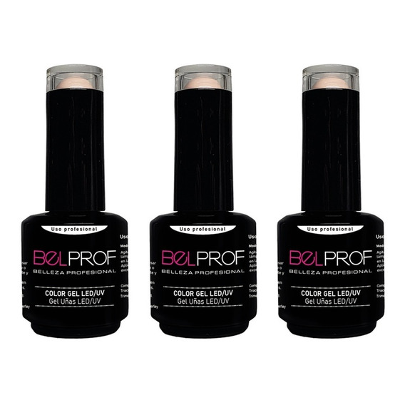 Esmalte Semipermanente Uñas Color Gel Led Uv Belprof X3