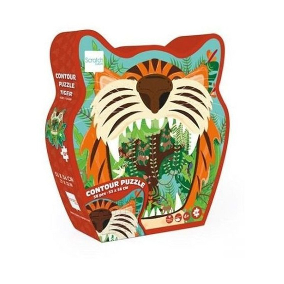 Puzzle Tigre De La Jungla 59 Piezas Contour Puzzle Scratch