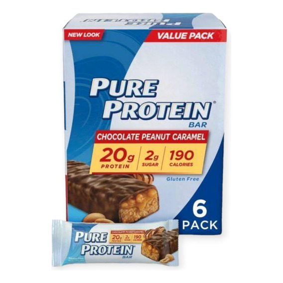 Box Pure Protein Bar - 6 Barras - Chocolate Peanut Caramel