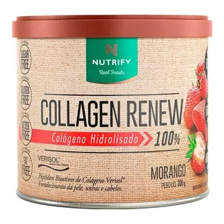 Colágeno Verisol Renew 100% Hidrolisado 300g Morango Nutrify
