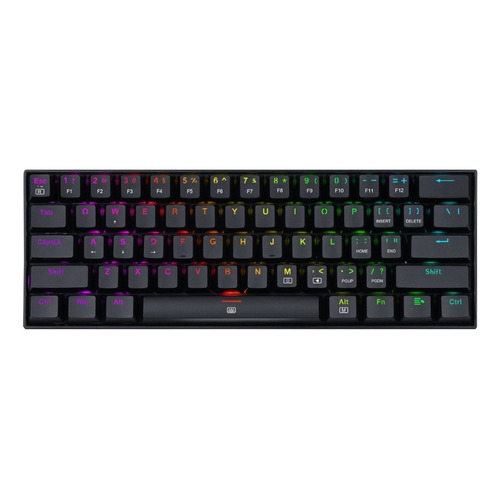 Teclado gamer Redragon Dragonborn K630 QWERTY inglés US color negro con luz RGB