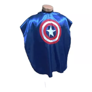 Capa De Corte Infantil Super Herois Otima Qualidade Cor Azul Capitão América