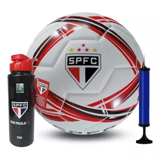 Kit Bola Squeeze Garrafa Futebol São Paulo Fc Oficial