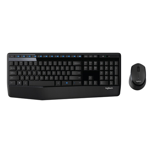 Kit de teclado y mouse inalámbrico Logitech MK345 Español de color negro