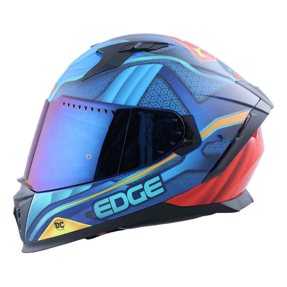 Casco Integral Superman Edge Dc Certificado Dot Y Ece Moto