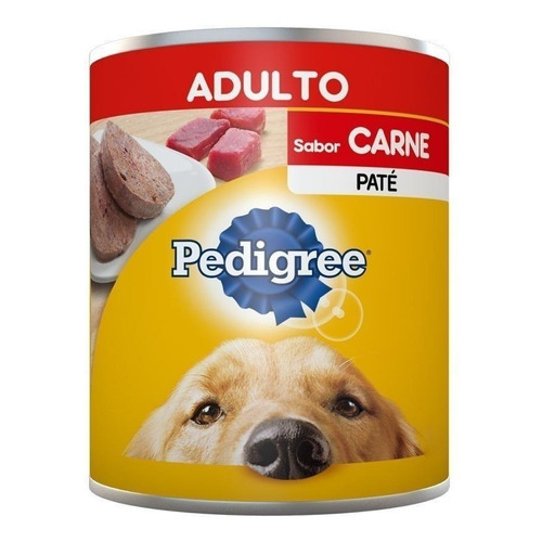 Alimento Pedigree Adulto Carne para perro adulto todos los tamaños sabor carne en lata de 290 g