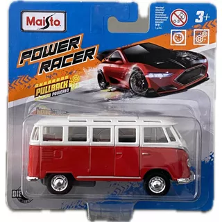 Maisto Power Racer Volkswagen Combi Color Rojo Escala 1/40