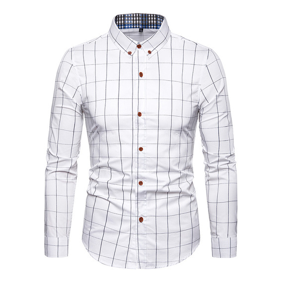 Camisa A Cuadros Para Hombre De Negocios Y Casual