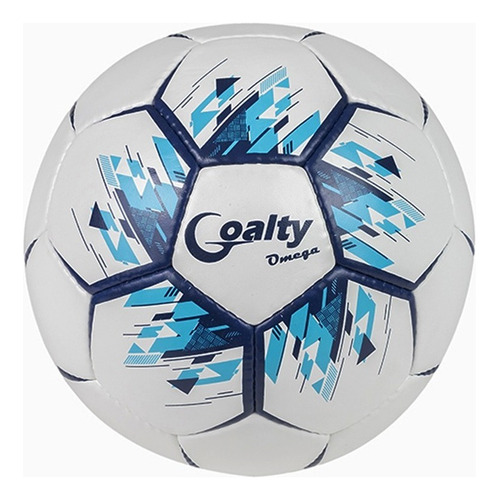 Pelota Futbol N°5 Pvc Cosida Campo Cesped Goalty Competencia Color Blanco/azul