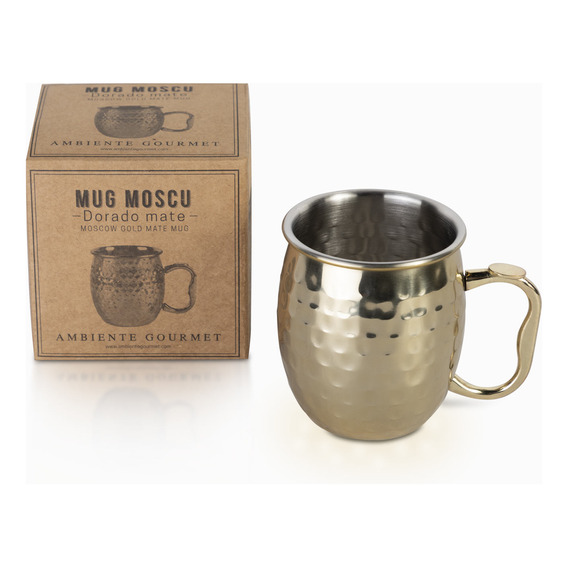 Mug En Acero Moscu Dorado Mate Ambiente Gourmet