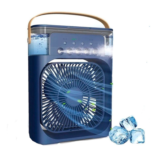 Mini ventilador de aire acondicionado portátil 4 en 1 color azul