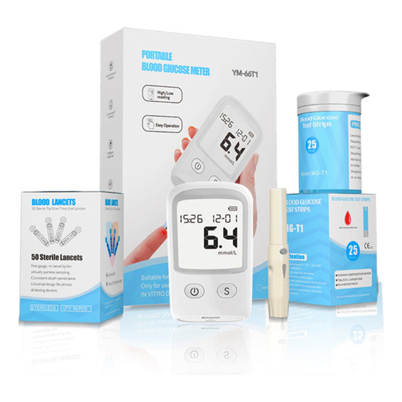 Kit Glucómetro Digital+ 50 Tiras Reactivas+50 Lancetas