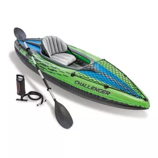 Kayak Inflable Intex Challenger K1 274 X 76 X 38 Cm. Color Verde Lima