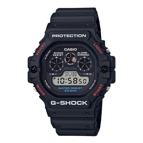 Reloj Casio G Shock Dw-5900 1d - Caja Ø46.8mm - Impacto Color de la malla Negro Color del bisel Negro Color del fondo Negro