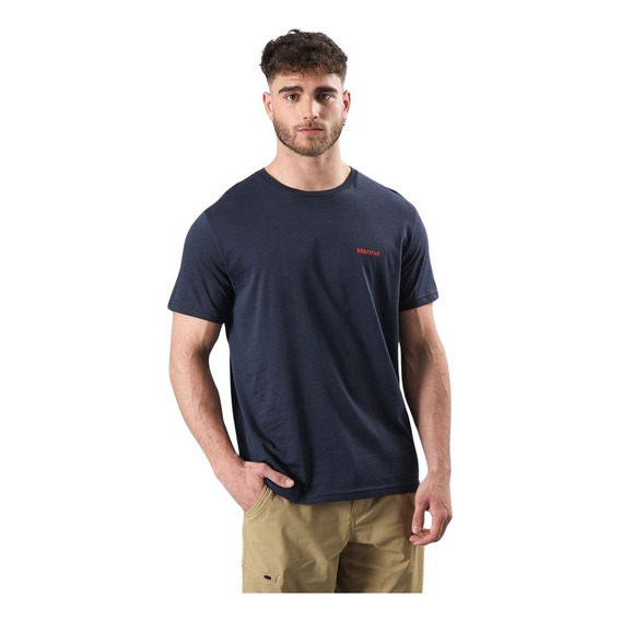 Polera Hombre Marmot Chest Logo Tee Azul