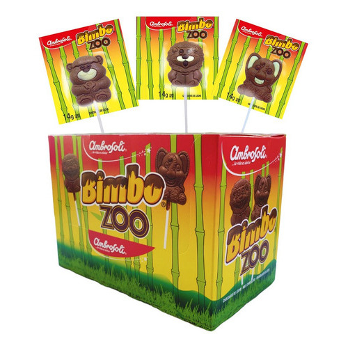 Paleta De Chocolate Bimbo Zoo - Ambrosoli, 24 Unidades