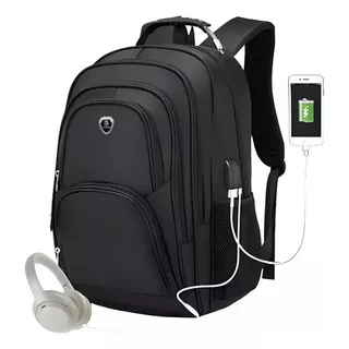 Mochila Masculina Executiva Notebook 15.6 16 17 Polegadas Cor Preto