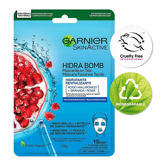  Garnier Hidra Bomb mascarilla revitalizante hidratante 28g