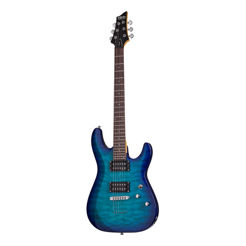 Guitarra eléctrica Schecter C-6 Plus de tilo ocean blue burst con diapasón de palo de rosa