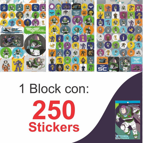 Block De Stickers Calcomanías Buzz Lightyear - Pingusblock