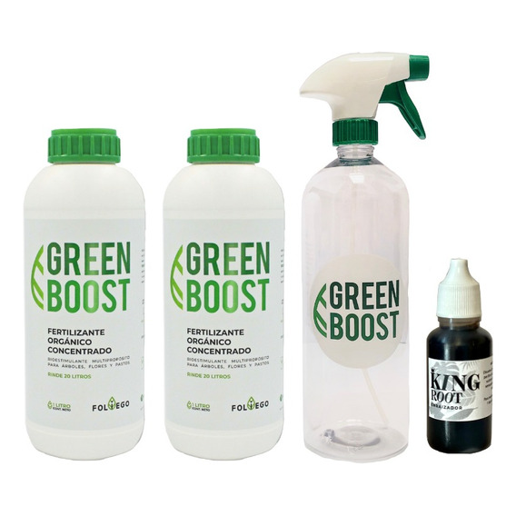 Fertilizante Orgánico Green Boost 2l+ Enraizador+ Atomizador