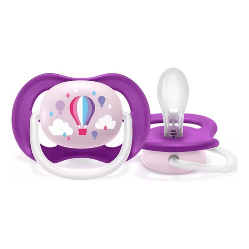 Chupon Ultra Air Happy Avent Philips 6-18 M Globo Scf081/08 Color Rosa Período De Edad 6-18 Meses