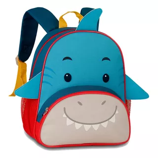 Mochila Bolsa Bichinhos Zoo Pets Animais Infantil Meninos Cor Azul-petróleo Desenho Do Tecido Liso