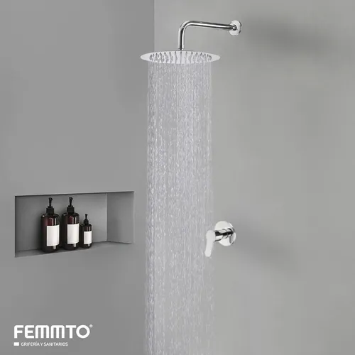 Grifer a Ducha Monocomando Empotrada Flor Circular Exterior